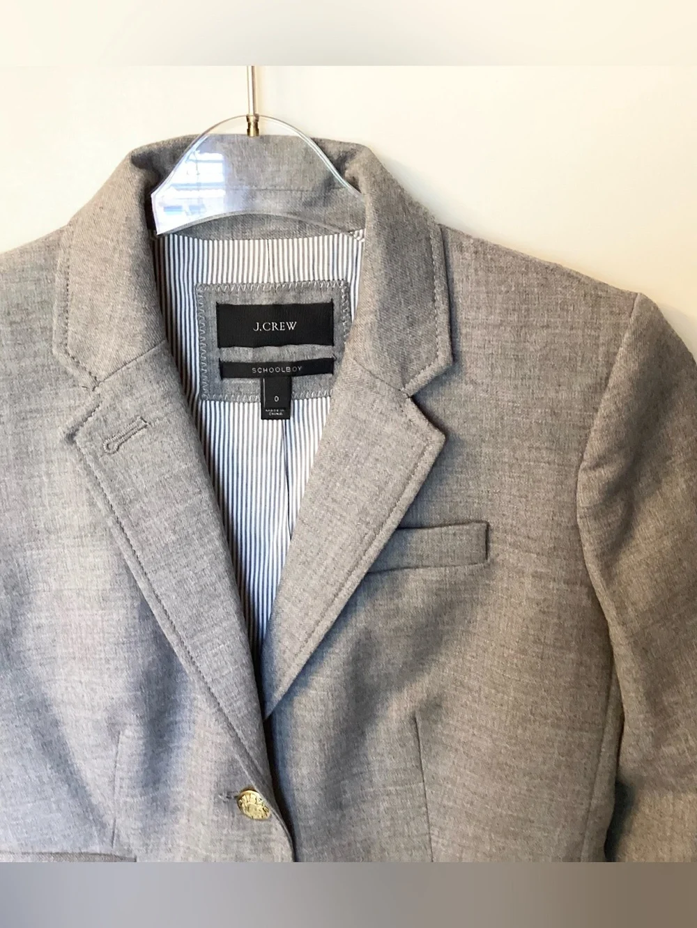 J.Crew Classic Wool Blend Schoolboy Blazer - Gray - 0
